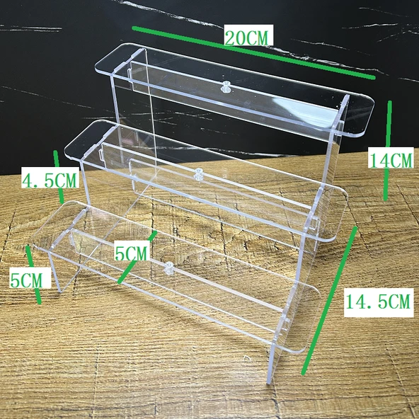 Merdivenli Model Akrilik Oyuncak Standı - 3 Katlı - 20cm