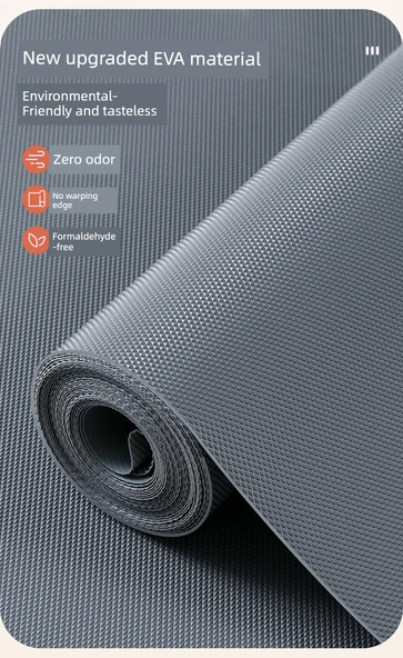 Çekmece ve Dolap Raf Örtüsü - 30cm x 5m - Gri Elmas Desenli EVA - Resim 9