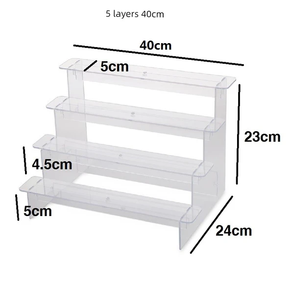 Merdivenli Model Akrilik Oyuncak Standı - 5 Katlı - 40cm