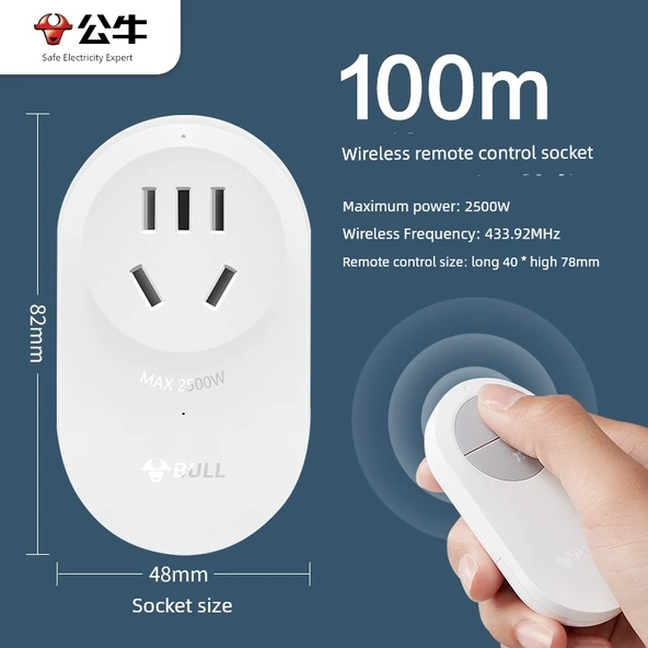 Elektrikli Araç Şarj Zamanlayıcı - 100m Kablosuz Uzaktan Kumanda 91011RF