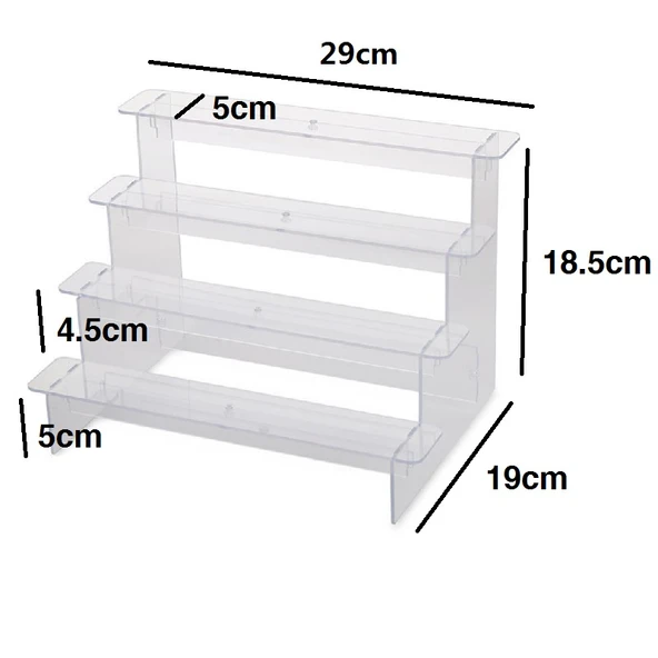 Merdivenli Model Akrilik Oyuncak Standı - 4 Katlı - 29cm