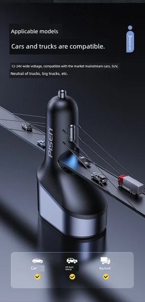 30W Araç Şarj Seti - 1.2m CC Kablolu - Resim 11