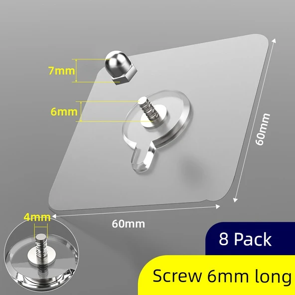 Deliksiz Duvar Rafı Teli - Spiral Ağ Uzunluğu 6mm [Kalınlaştırılmış 8'li Paket]