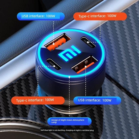 Xiaomi Su7max Pro Ultra 200W Alaşımlı Siyah Araç Şarj Cihazı - 4