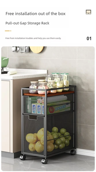 Mutfak Saklama Sepeti Rafı - 3 Katlı - Antik Siyah - Ayaklı Model - 10