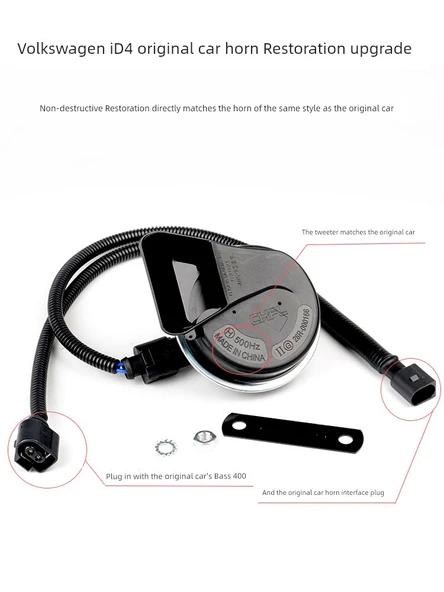 Volkswagen Etron id.4crozz/6crozz Uyumlu Tiz Salyangoz Korna - Tekli Korna + Splitter - 2