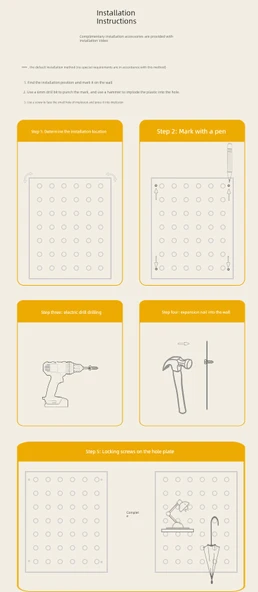 Ahşap Pegboard Orta Panel - 10*30cm (2 Çubuk Dahil) - 8