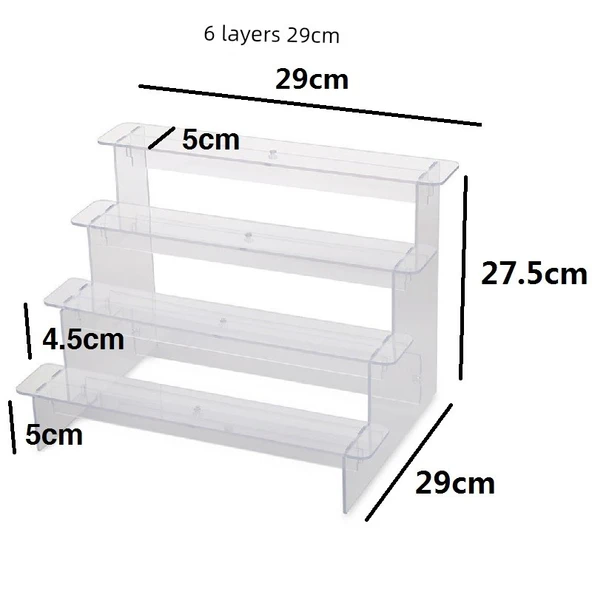 Merdivenli Model Akrilik Oyuncak Standı - 6 Katlı - 29cm