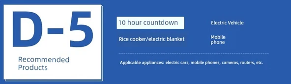 Elektrikli Araç Şarj Zamanlayıcı - 10A Zamanlayıcı 3 Pin Fiş 10 Saat Geri Sayım Elektrik Kesintisi D-7 - 9