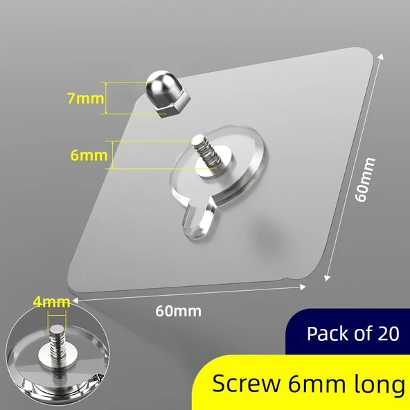 Deliksiz Duvar Rafı Teli - Spiral Ağ Uzunluğu 6mm [Kalınlaştırılmış 20'li Paket]