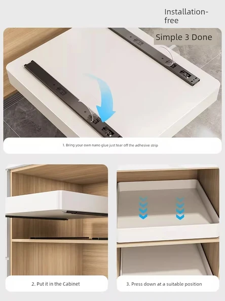 Çekmeceli Mutfak Dolabı Rafı - 43cm Derinlik - 35cm Genişlik - 3