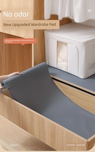 Çekmece ve Dolap Raf Örtüsü - 30cm x 5m - Gri Elmas Desenli EVA - Resim 7