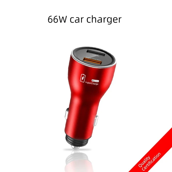 66W Çabuk Şarj Araç Şarjı - Kırmızı