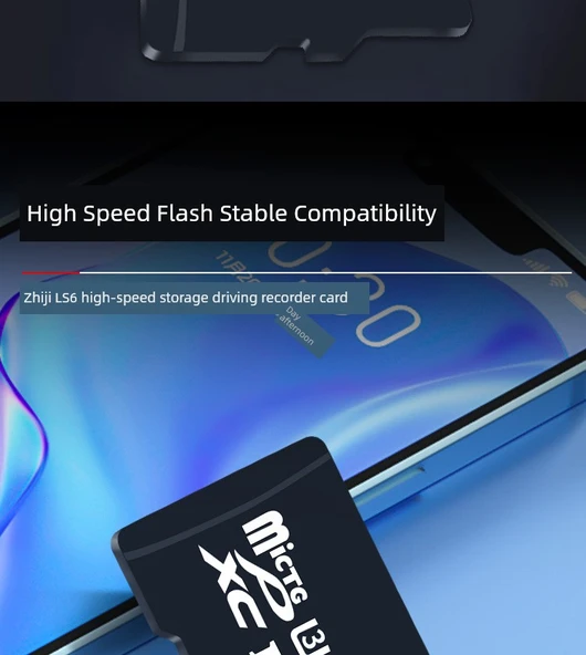 Zhiji Araç İçi Kamera için Yüksek Hızlı TF Kartı - 256GB - 10