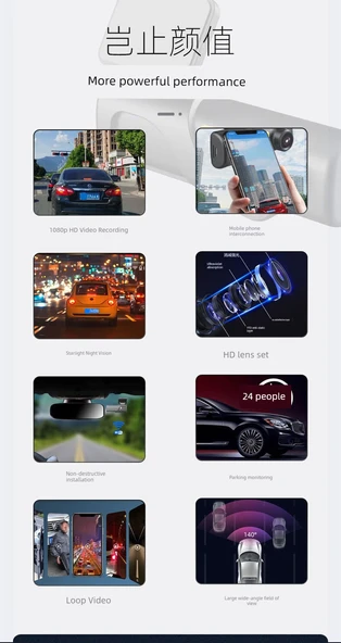 24H Ultra HD Araç Kamerası - USB Girişli - 64GB Kartlı - 8