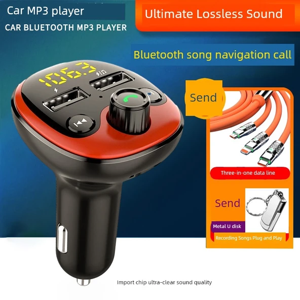Bluetooth FM Verici MP3 Çalar Araç Şarj Cihazı - Standart Versiyon + 500 Shake Şarkı + Geek 3'ü 1 Arada