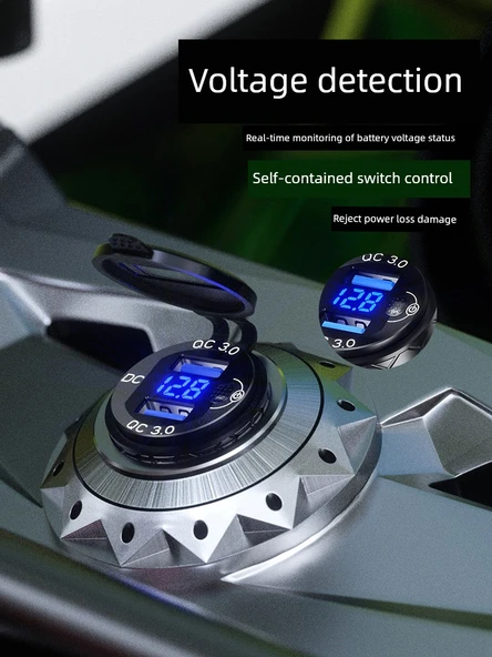 Motosiklet Çakmaklık Şarj Aleti - Mini Kırmızı (Kırmızı Işıklı) QC3.0+PD Süper Hızlı Şarj - 4