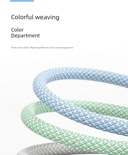 Çoklu Başlıklı 18W USB Şarj Kablosu - 2m Zarif Gri Yüksek Yoğunluklu Örgü İki Adet - Resim 10