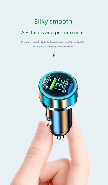 66W Çift USB Süper Hızlı Araç Şarj Cihazı - 10
