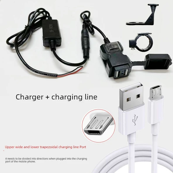 Elektrikli Araç Şarj Cihazı 36V-90V 2.1A Çift Port 1.5m Eski Android Kablolu