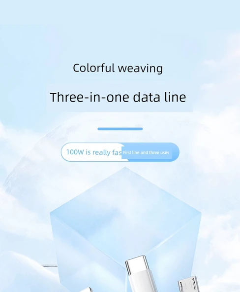 Çoklu Başlıklı 18W USB Şarj Kablosu - 2m Zarif Gri Yüksek Yoğunluklu Örgü İki Adet - Resim 8