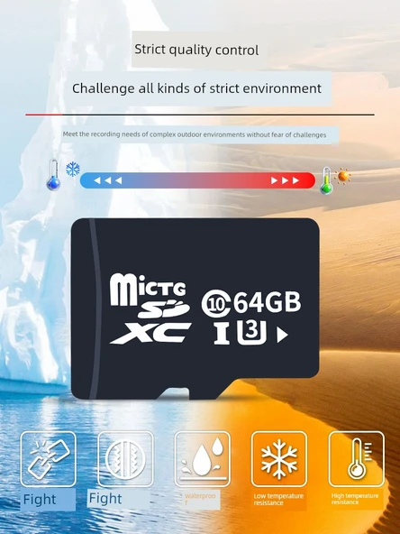 Zhiji Araç İçi Kamera için Yüksek Hızlı TF Kartı - 64GB - 5
