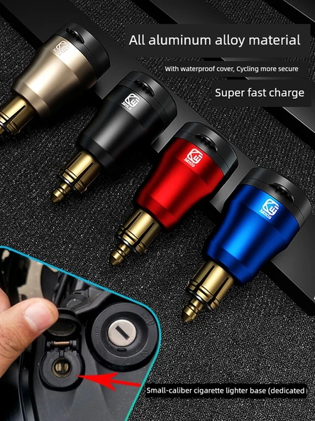 Motosiklet Çakmaklık Şarj Aleti - Mini Kırmızı (Kırmızı Işıklı) QC3.0+PD Süper Hızlı Şarj - 2