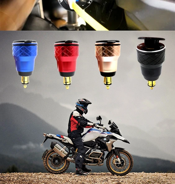 Motosiklet Çakmaklık Şarj Aleti - Mini Kırmızı (Kırmızı Işıklı) QC3.0+PD Süper Hızlı Şarj - 9