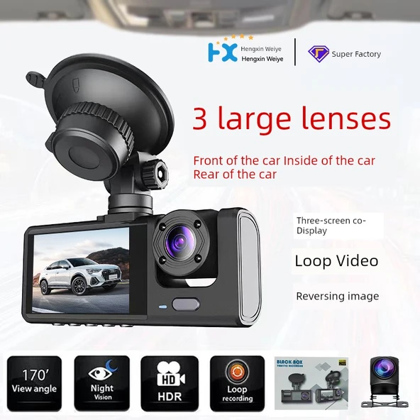 1080P HD Araç İçi Kamera - Çift Lens, WiFi Yok, Hafıza Kartsız - 2