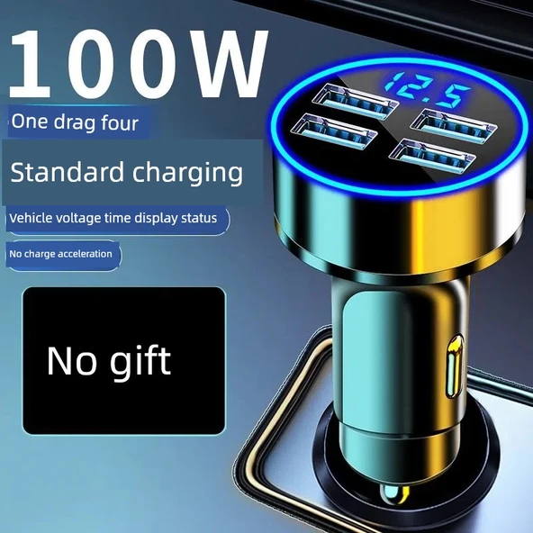 Hızlı Araç Şarj Cihazı 100W - Standart Şarj (Dörtlü)