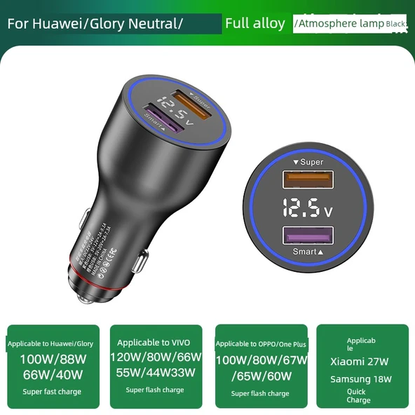 88W Hızlı Araç Şarj Cihazı - 100W Süper Hızlı Şarj