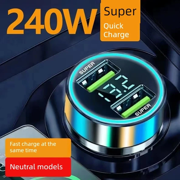 240W Süper Hızlı Araç Şarj Cihazı - Data Kablosuz