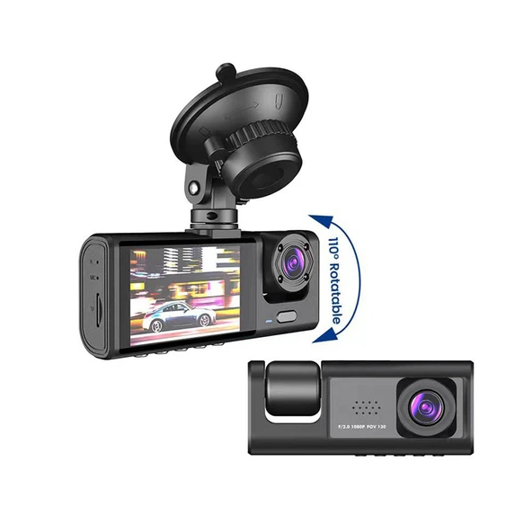 1080P HD Araç İçi Kamera - Çift Kamera, WiFi, Mobil Bağlantı, 64GB Hafıza Kartı