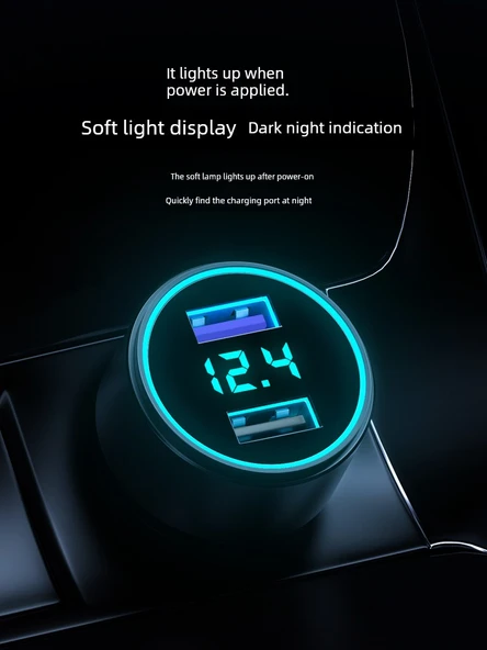 Çift Portlu Araç Şarjı - 100W Süper Hızlı Şarj Ay Işığı Gümüş - 5