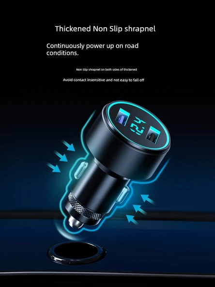 Çift Portlu Araç Şarjı - 100W Süper Hızlı Şarj Ay Işığı Gümüş - 4