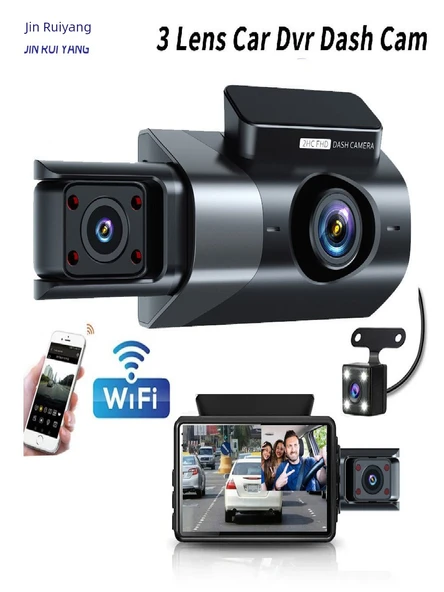 1080P Araç İçi WiFi Kamera - Çift Yönlü Kayıt (Ön + İç) + WiFi - 2