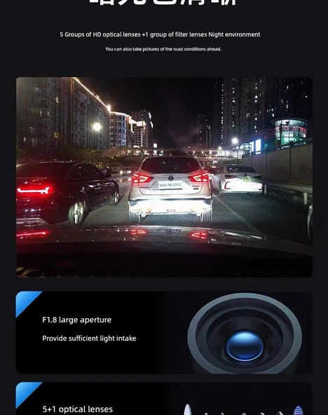 Ultra HD Gece Görüşlü 1080p Araç İçi Kamera - USB Güç, 64GB Kart - 10