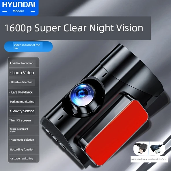 Ultra HD Araç İçi Kamera - Ön Kayıt - Çift Braket, 128G Kartlı
