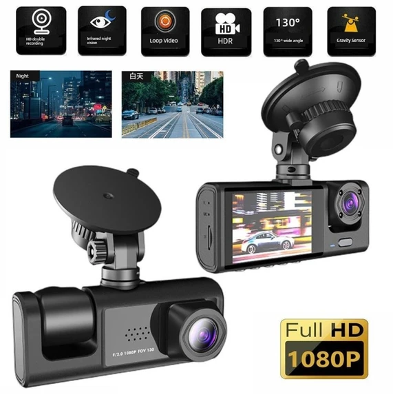 1080P HD Araç İçi Kamera - Üç Kamera, WiFi, Mobil Bağlantı, Geri Görüş, Hafıza Kartsız - 7
