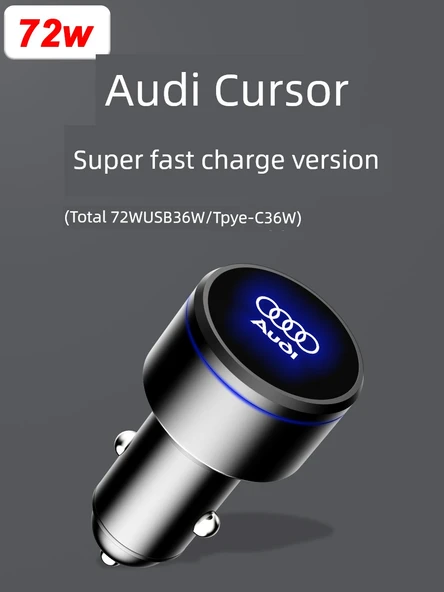 Audi Süper Hızlı Şarj 72W Araç Şarj Cihazı