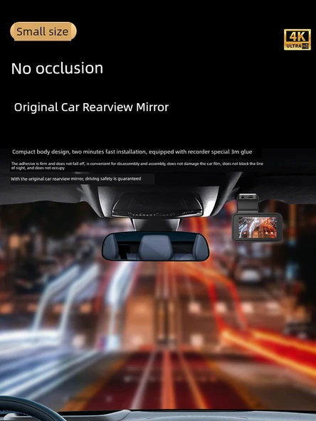 4K Ultra HD Araç Kamerası - 32GB Kart - Tek Lens - Kayıt Cihazı Oynatma - 4