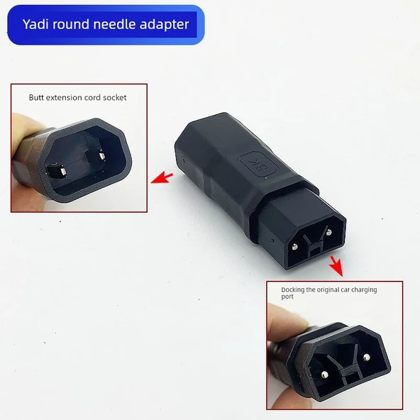Elektrikli Araç Şarj Dönüştürücü - Yadi Yuvarlak İğne Adaptörü