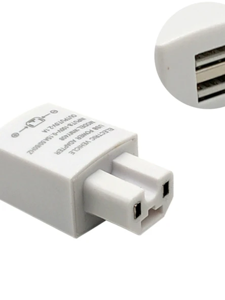 Elektrikli Araç USB Telefon Şarj Cihazı - 2A Çift USB Siyah + Apple Kablosu - 4