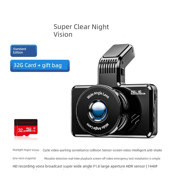 Ultra HD 1440p Araç İçi Kamera - Tek Lens, 32GB Kart