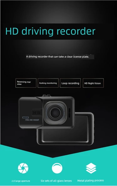 12V Kablosuz Tek Kameralı Araç İçi DVR - Kartsız - 10