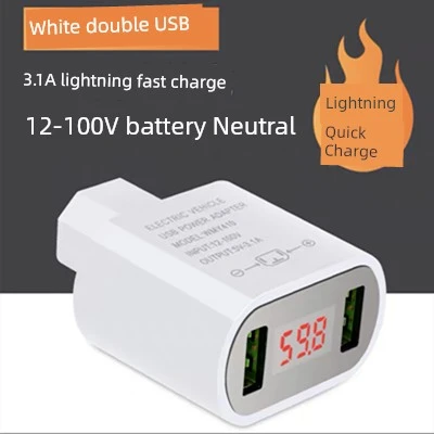 Elektrikli Araç USB Şarj Aleti 3.1A Beyaz 12-100V