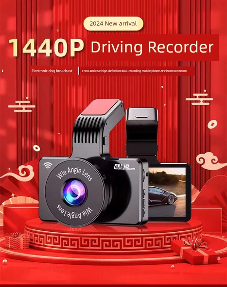 Ultra HD 1440p Araç İçi Kamera APP İnternetli - Tek Lens, 32GB Kart - 8