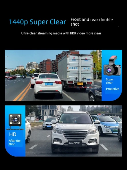 Ultra HD 1440p Araç İçi Kamera APP İnternetli - Tek Lens, 32GB Kart - 4