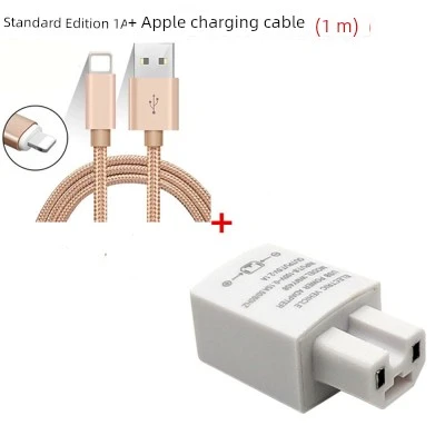 Elektrikli Araç USB Telefon Şarj Cihazı - 1A Tek USB Beyaz + 1m Apple Kablosu