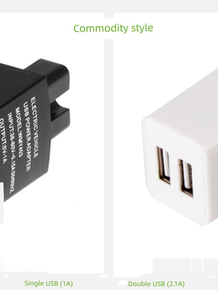Elektrikli Motosiklet USB Şarj Cihazı 2A Beyaz Çift USB - Kablosuz - 5